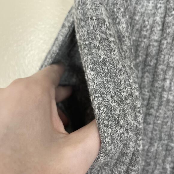 Sabina Musayev Skirt Womens Medium Gray Ribbed Knit Drawstring Pockets Cozy - Picture 4 of 9